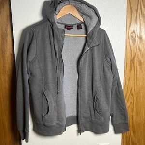 Grey wolverine zip up hoodie